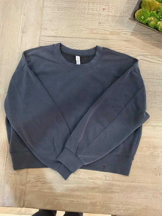 Lululemon Softstreme Perfectly Oversized Cropped Crew - Black - Picture 1 of 4